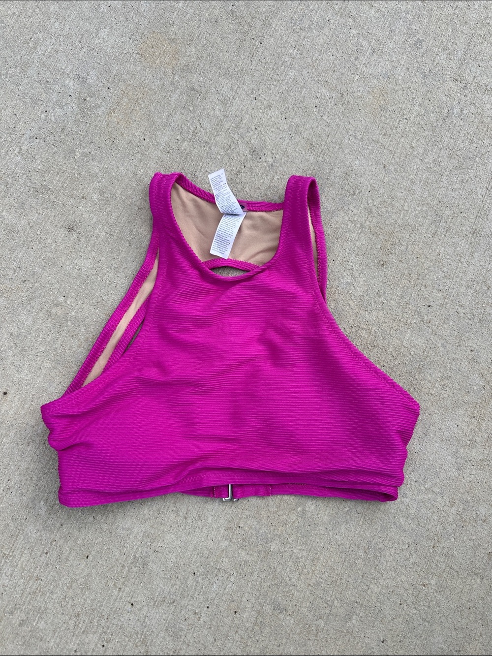 Old Navy Magenta High Neck Bikini Top